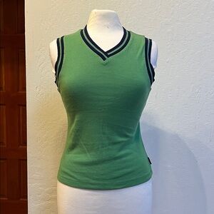 Route 66 sleeveless v neck with varsity trim top NWT